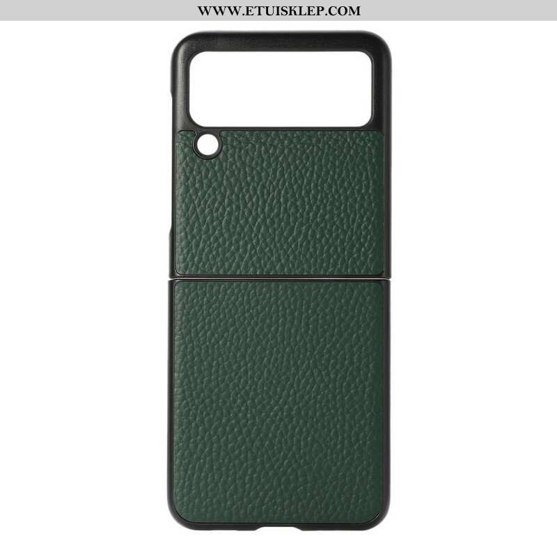 Etui do Samsung Galaxy Z Flip 3 5G Etui Folio Oryginalna Skóra W Kolorze Liczi